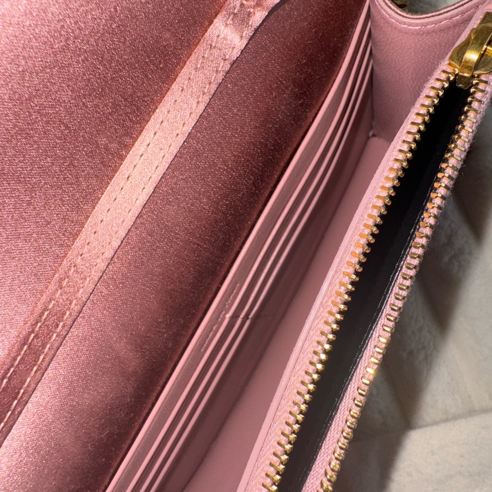 AUTHENTIC Saint Laurent YSL Kate Tassel Chain Bag Satin Dragee Pink Small NWT - Picture 15 of 16